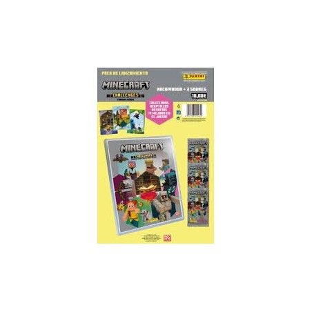 ARCHIVADOR CARTAS MINECRAFT CHALLENGES TCG + 3 SOBRES