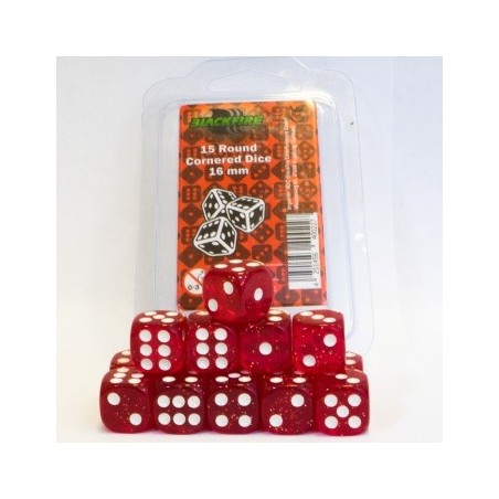 DADOS COLORES 6 CARAS (15 UNIDADES) COLOR ROJO BLACKFIRE