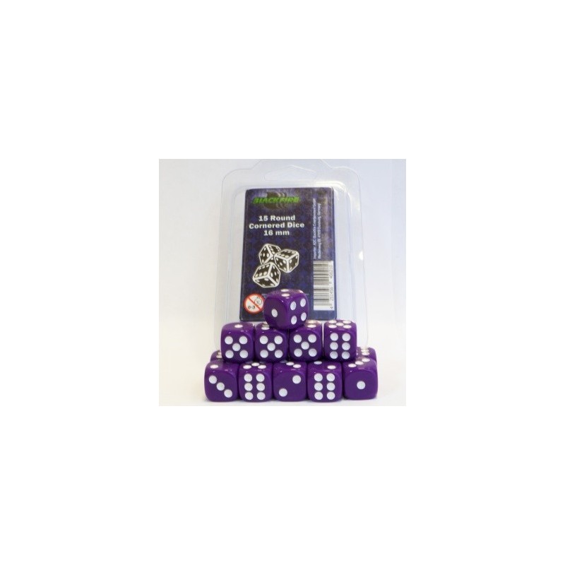 DADOS COLORES 6 CARAS (15 UNIDADES) COLOR LILA BLACKFIRE