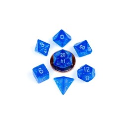 FANROLL MINI PACK DE DADOS STARDUST BLUE WITH SILVER NUMBERS (7)