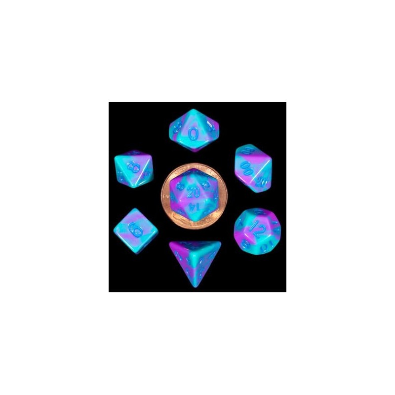 FANROLL MINI PACK DE DADOS TURQUOISE AND PURPLE MARBLE (7)