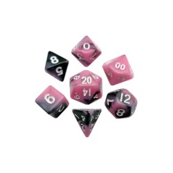 FANROLL MINI PACK DE DADOS PINK/BLACK WITH WHITE NUMBERS (7)
