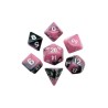 FANROLL MINI PACK DE DADOS PINK/BLACK WITH WHITE NUMBERS (7)