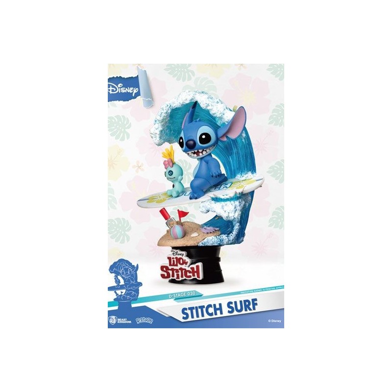 FIGURA DISNEY SUMMER SERIES DIORAMA PVC D-STAGE STITCH SURF 15 CM