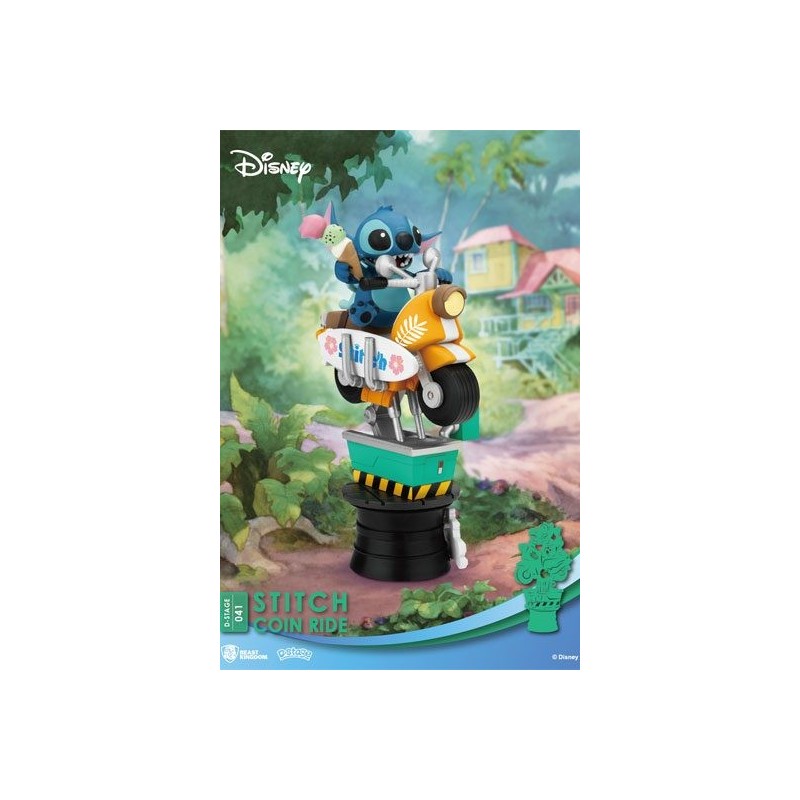 FIGURA DISNEY DIORAMA PVC D-STAGE STITCH COIN RIDE 16 CM