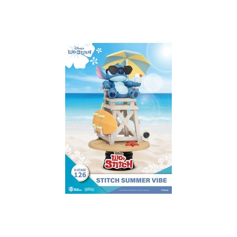 FIGURA DISNEY DIORAMA PVC D-STAGE STITCH SUMMER VIBE 16 CM