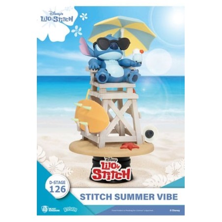 FIGURA DISNEY DIORAMA PVC D-STAGE STITCH SUMMER VIBE 16 CM