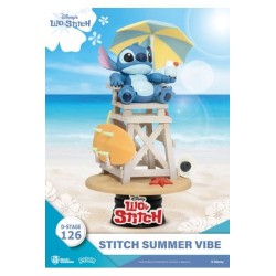 FIGURA DISNEY DIORAMA PVC D-STAGE STITCH SUMMER VIBE 16 CM