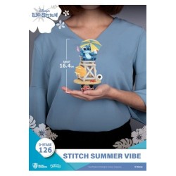 FIGURA DISNEY DIORAMA PVC D-STAGE STITCH SUMMER VIBE 16 CM