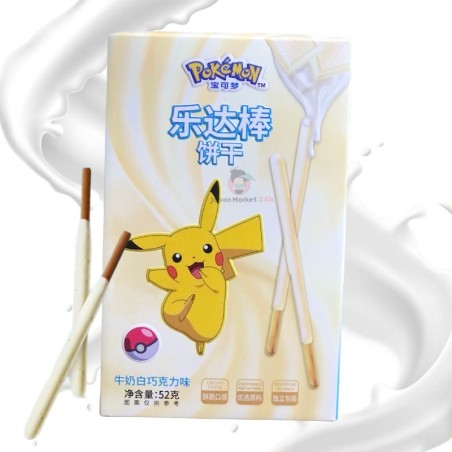 PALITOS LEDA EDICIÓN POKÉMON SABOR CHOCOLATE BLANCO 52G