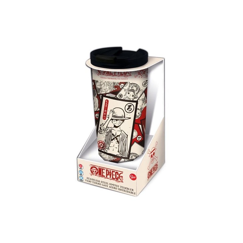 TAZA DE VIAJE ONE PIECE (CARDS) ACERO TERMO