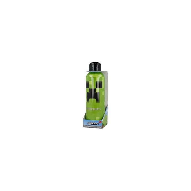 BOTELLA MINECRAFT TERMO ACERO INOXIDABLE DOBLE PARED 515 ML