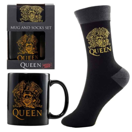 TAZA QUEEN - CAJA REGALO TAZA Y CALCETÍN LOGO