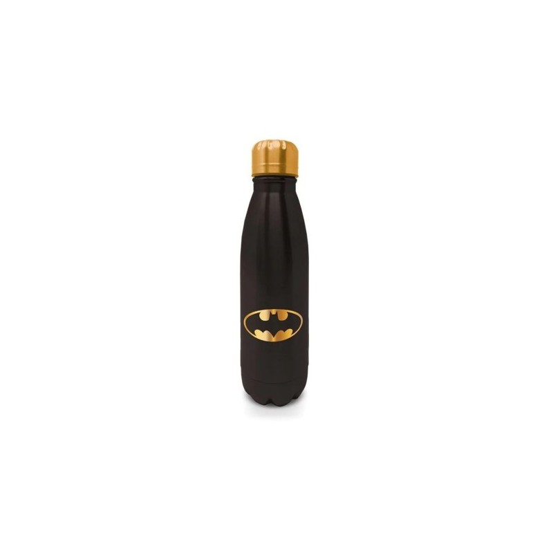 BOTELLA METÁLICA LOGO BATMAN NEGRO Y DORADO
