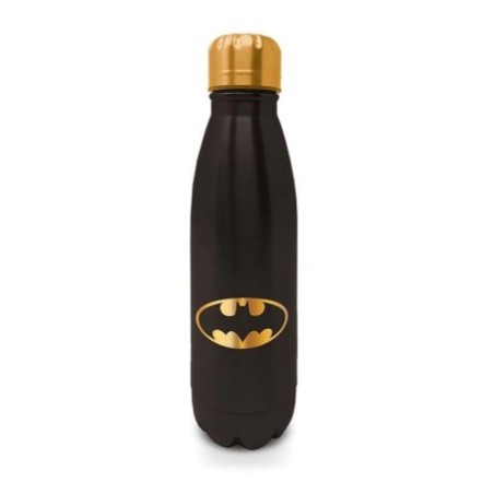 BOTELLA METÁLICA LOGO BATMAN NEGRO Y DORADO