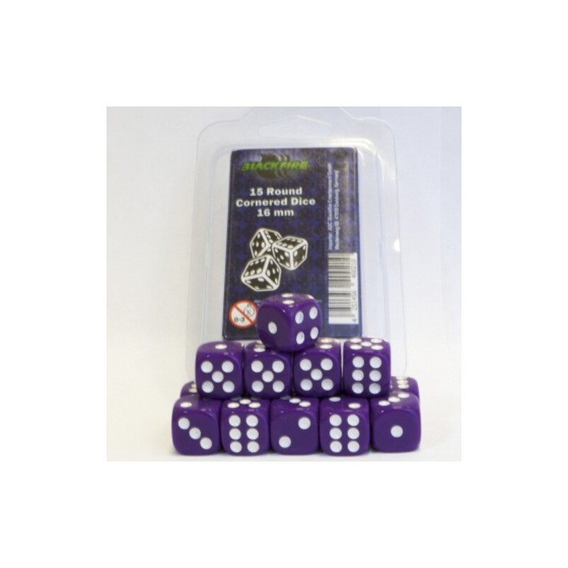 DADOS COLORES 6 CARAS (15 UNIDADES) COLOR PURPURA