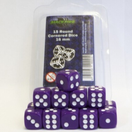 DADOS COLORES 6 CARAS (15 UNIDADES) COLOR PURPURA