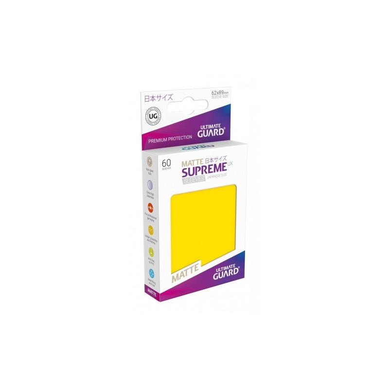 FUNDAS CARTAS 60U. (62X89) SUPREME SLEEVES ULTIMATE GUARD - AMARILLO MATE