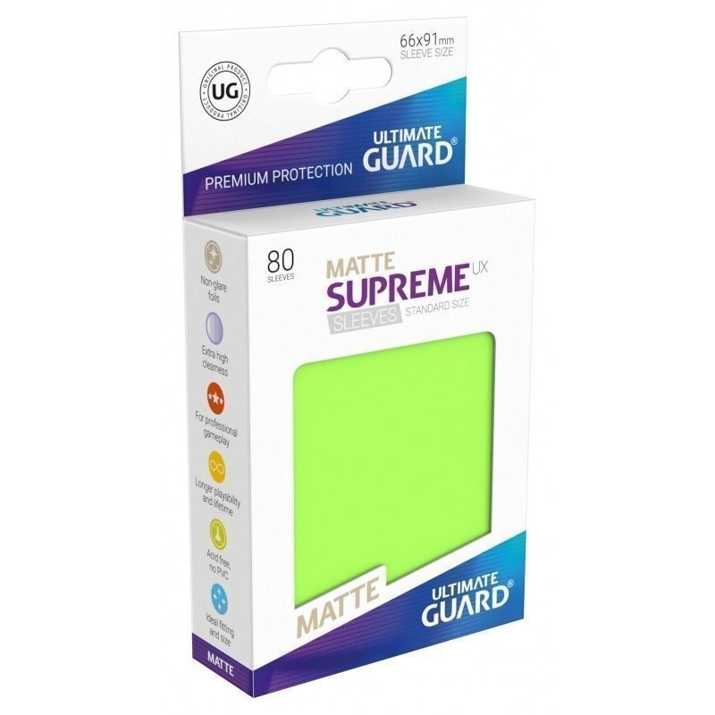 FUNDAS CARTAS 80U. (66X91) SUPREME SLEEVES ULTIMATE GUARD - VERDE CLARO MATE