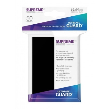 FUNDAS CARTAS 50U. (66X91) SUPREME SLEEVES ULTIMATE GUARD - NEGRO