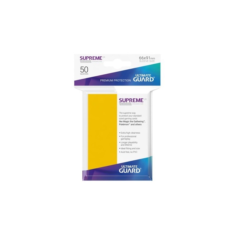 FUNDAS CARTAS 50U. (66X91) SUPREME SLEEVES ULTIMATE GUARD - AMARILLO