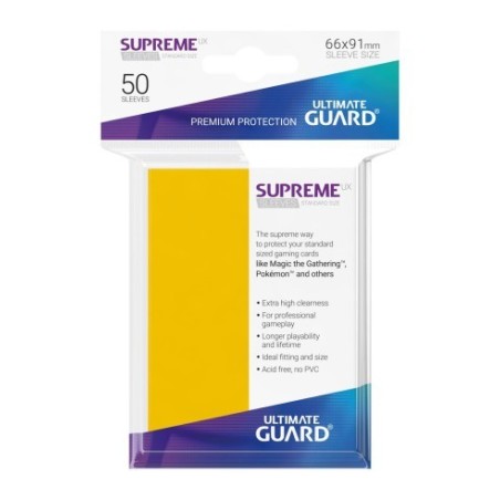FUNDAS CARTAS 50U. (66X91) SUPREME SLEEVES ULTIMATE GUARD - AMARILLO