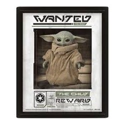 CUADRO 3D STAR WARS (WANTED THE CHILD)