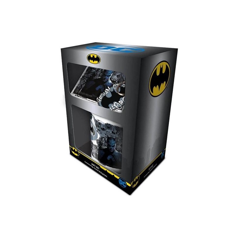BATMAN DC COMICS SET DE REGALO TAZA + POSAVASOS + LLAVERO