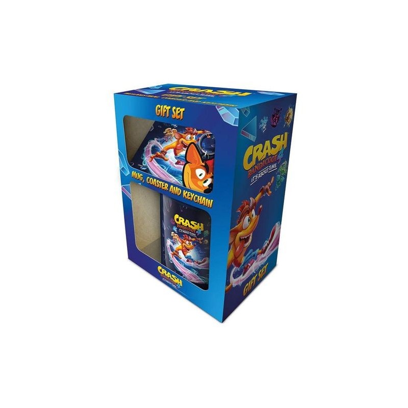 CRASH BANDICOOT 4 SET DE REGALO TAZA + POSAVASOS + LLAVERO