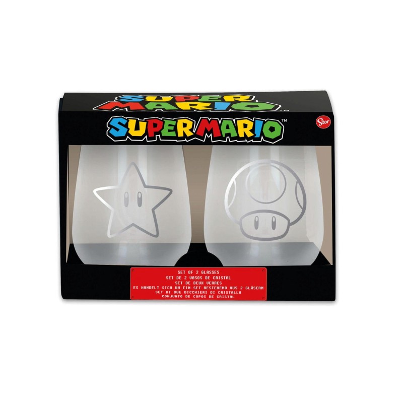 SUPER MARIO VASOS DE CRISTAL (PACK 2 UNIDADES)