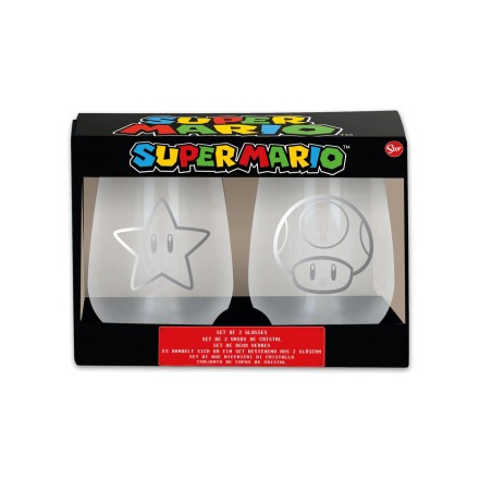 SUPER MARIO VASOS DE CRISTAL (PACK 2 UNIDADES)
