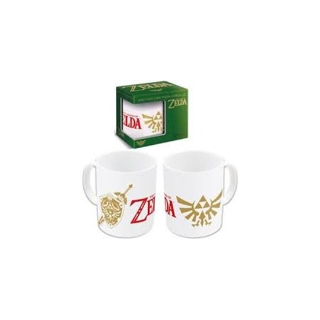 TAZA ZELDA BLANCA 2 ESCUDOS 325ML